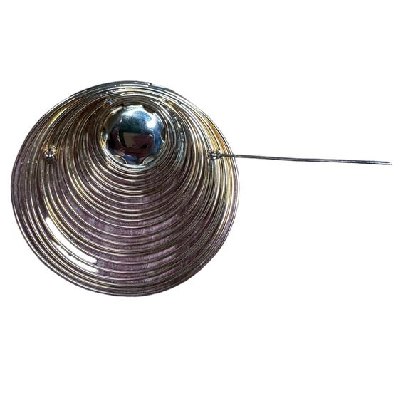 Vintage 60s  Gold Tone Multi Wire Abstract Pin Brooch & Clip on Earrings Set - Picture 2 of 5